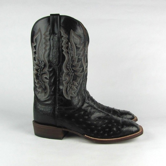 New LUCCHESE Ostrich Classic Garrett Boots 12 D - Picture 4 of 8